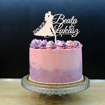 ТОПЕР ДЛЯ СВАДЕБНОГО ТОРТА ЛЮБОЕ ИМЯ И ДАТА ЗОЛОТО