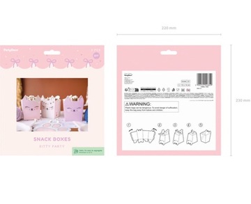 Коробки CAT попкорн сладости снеки CAT Birthday розовый KITTENS 3 шт.