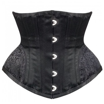 Gorset CZARNY wiązany MODELUJĄCY talię WYSZCZUPLAJĄCY pas gothic M