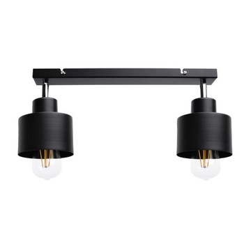LAMPA WISZĄCA SUFITOWA BELKA KUBEK CZARNY 2xE27