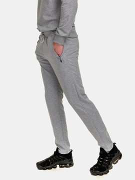 Spodnie męskie dresowe sportowe JOGGERY szare XL