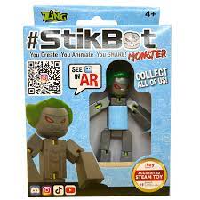 STIKBOT ФИГУРА ПОЗА ЗАПИСЬ Серо-серебристый стик-бот MONSTER