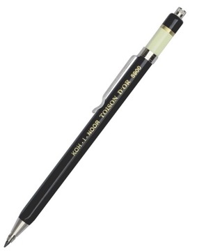 Ołówek mechaniczny metalowy KOH-I-NOOR Toison dor 2mm czarny z klipsem 5900