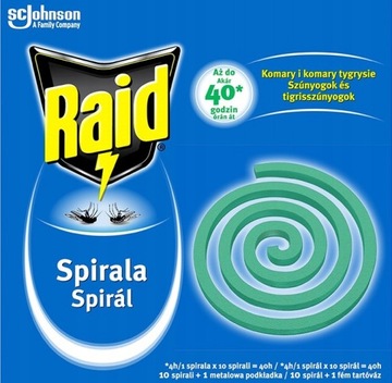 Raid Przeciw komarom owadom Spirala z pods 10 szt