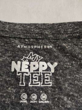 ATMOSPHERE Szary T-SHIRT Melanż Len mix rozm. 38