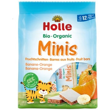 HOLLE BIO Mini Batoniki Zbożowe Banan Pomarańcza