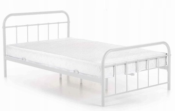 Łóżko metalowe białe 120x200 LINDA stelaż Halmar
