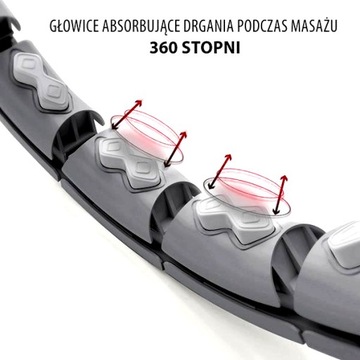 HHW06 HULA HOP BLACK Z WYPUSTKAMI I OBCIĄŻNIKIEM + LICZNIK HMS