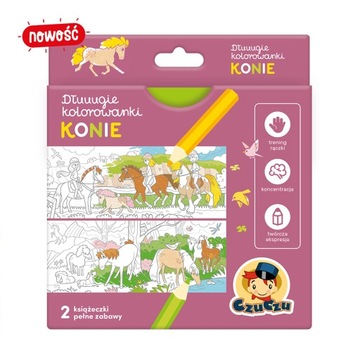 Czuczu Dłuuugie kolorowanki KONIE 4+ Czu Czu