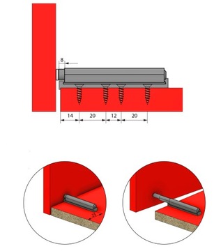 МЕБЕЛЬНЫЙ НАКОНЕЧНИК АМОРТИЗАТОР НАЖМИТЕ ДЛЯ ОТКРЫТИЯ БЕЛЫЙ - РЕЗИНОВЫЙ КОНЕЦ LB