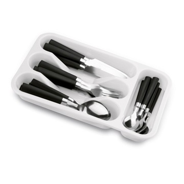 Komplet SZTUĆCÓW 6 OSÓB z czarną rączką + plastikowy ORGANIZER OD SZUFLADY