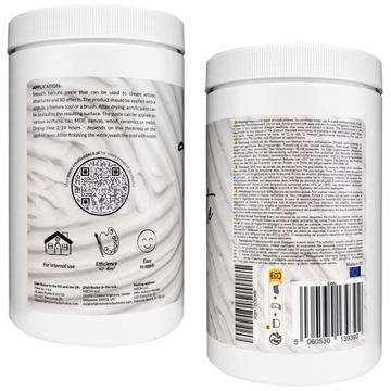 Гладкая структурная паста белого цвета для создания 3D структур и эффектов, 2кг.