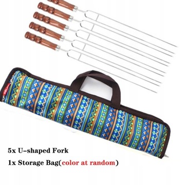 D2 5 szt. Widelce do pieczenia z torbą Camping Hot Dog