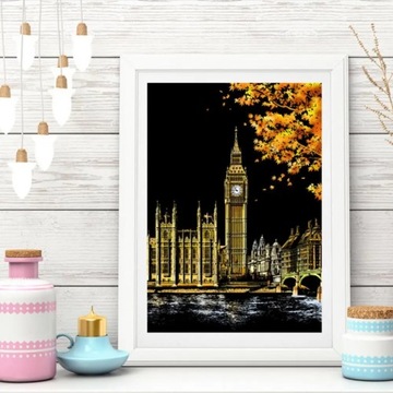 Toy Funny Kids Paper Tower Castle Windmill Balloon Scratch Art Painting