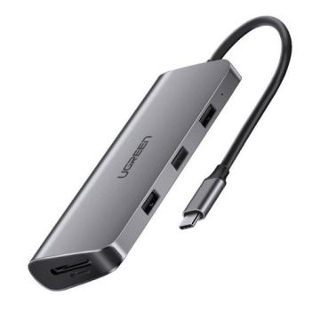 UGREEN Концентратор 9-в-1 USB-C — HDMI 4K 3x USB 3.0 RJ45 SD