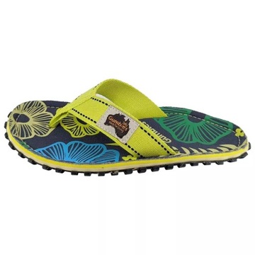 Gumbies Islander Flip Flops Unisex Pistachio Flowe