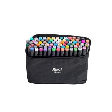 АЛКОГОЛЬНЫЕ МАРКЕРЫ, ТРИПСЫ, МАРКЕРЫ, ДВУСТОРОННИЕ МАРКЕРЫ, 80 ШТ + подарочный пакет