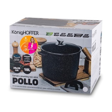 Высокий индукционный горшок с Konighoffer Pollo Rose Gold 10 л 28 см.