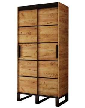 Nowoczesna garderoba czarne dodatki Loft V1 150