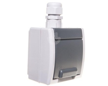 Розетка АКВАНТ одинарная герметичная накладная 2П+З IP65 1241-65