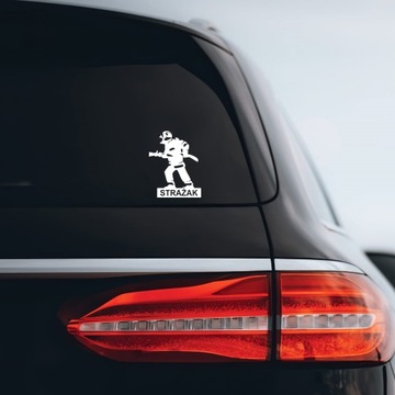 Автомобильная наклейка ПОЖАРНЫЙ ПОЖАРНАЯ ДЕПАРТАМЕНТ - размер 14х10 см Однотонная