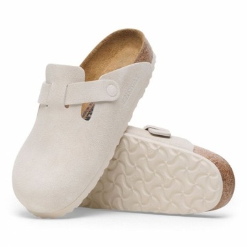 Białe Zamsz Buty Męskie Klapki Birkenstock r.43