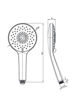 3-функциональная душевая лейка