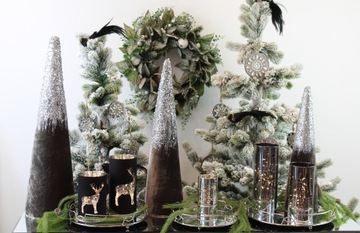 Мини-елочка на пеньке со светодиодной подсветкой, 20 см, часть