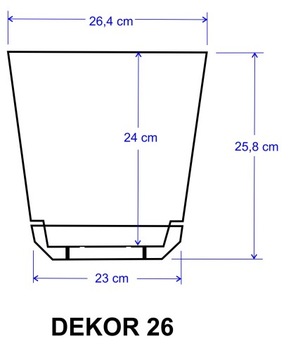 ДЕКОР диаметр цветочного горшка 26 см цвет в клетку