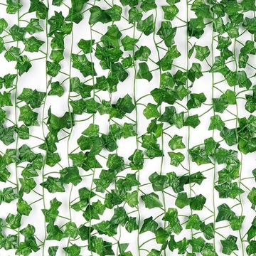 ИСКУССТВЕННЫЙ ПЛЮЩ, ПОДВЕСНОЙ НА СТЕНУ, БАЛКОН, ИСКУССТВЕННЫЕ ЛИСТЬЯ, 25М, 12 ШТ.