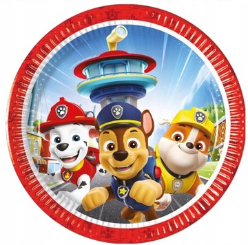 Talerzyki Psi Patrol 8 Sztuk 20 cm Urodziny
