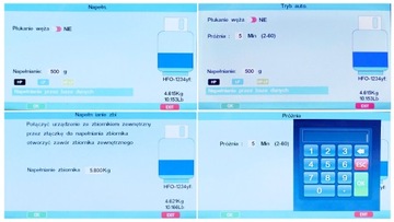 AC-ECO Станция кондиционирования воздуха «Купчик», хладагент R134A R1234YF Меню PL Автомат.