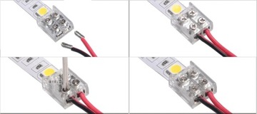 Коннектор для светодиодной ленты COB SMD, 8мм, ленточный коннектор, прикручивается с двух сторон