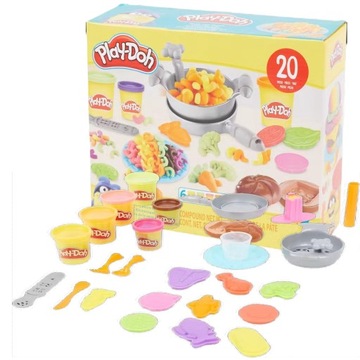 PLAY-DOH ZESTAW OBIADOWY XXL 6 TUB I 20 ELEMENTÓW
