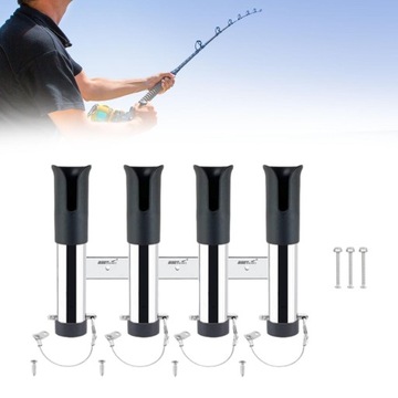 Держатель для удочки, подставка для удочки, аксессуары для хранения из нержавеющей стали, 4 шт., черный