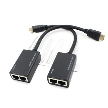 Удлинитель HDMI RJ45 витая пара CAT 5e 6 30 м 1080p