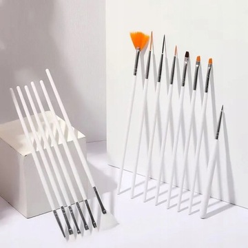 НАБОР КИСТЕЙ ДЛЯ УКРАШЕНИЯ НОГТЕЙ 15 шт. ЩЕТКА