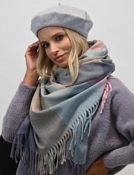 Женский классический светло-серый берет