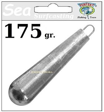 SURFCASTING ŁOWIENIE Z PLAŻY FLĄDRA DORSZ ŚLEDŹ CIĘŻAREK TORPEDO 175 gr