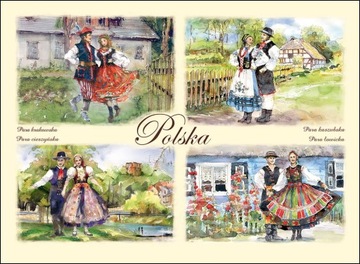 KARTKA POCZTOWA POCZTÓWKA WIDOKÓWKA B6 FOLK STROJE LUDOWE POLSKA