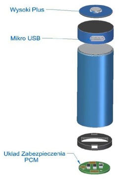 КП ICR16340-100PCM 1000 мАч Li-ION m-USB 3,0 В