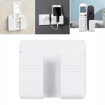 НАСТЕННАЯ ПОДСТАВКА ДЛЯ ТЕЛЕФОНА ДЕРЖАТЕЛЬ ДЛЯ РОЗЕТКИ ВЕШАЛКИ ДЛЯ КАБЕЛЕЙ БЕЛЫЙ