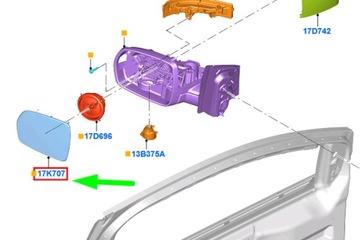 FORD EDGE MK2 PŘEDNÍ LEVÉ ZRCÁTKO BOČNÍ JT4B-17T675-BB NOVÉ ORIGINÁLNÍ