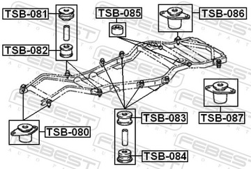 TSB-081 FEBEST ULOŽENÍ RÁMCE TOYOTA LAND CRUISER FJ80,HDJ80,HZJ80,FZJ80