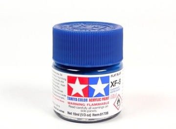 MODELARSKA FARBA AKRYLOWA NIEBIESKA MATOWA TAMIYA 10ml XF-8 FLAT BLUE (M)