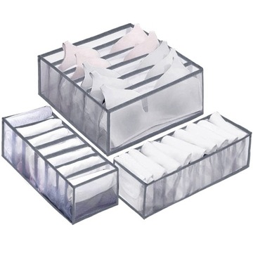 ОРГАНАЙЗЕР ДЛЯ БЕЛЬЯ НОСКИ ДЛЯ ШКАФА НАБОР ИЗ 3 ВСТАВНЫХ КОНТЕЙНЕРОВ