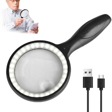 ЛУПА ДЛЯ ЧТЕНИЯ СО СВЕТОДИОДНОЙ ЛУПОЙ 30x/60x