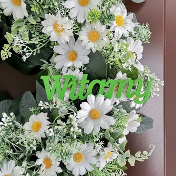 Весенний дверной венок DAISY цветочный 40 см ДОБРО ПОЖАЛОВАТЬ