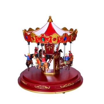 Светодиодная карусель «Рождественская деревня» с лошадками