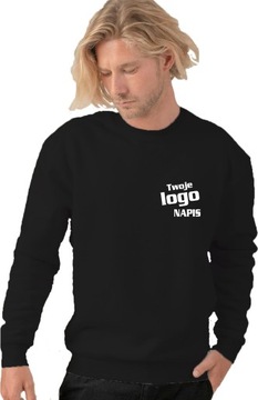 BLUZA KLASYCZNA Z WŁASNYM NADRUKIEM NAPIS LOGO L